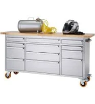 GEARWRENCH 52 in 11 Drawer GSX Series Rolling Tool Cabinet with Stainless Steel Worktop 83247