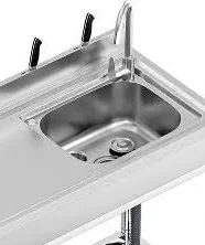 Stainless Steel Utility Sink Set W Single Bowl, Workbench & Storage Shelves, Hot Faucet & Drainboard for Restaurant Garden Farmhouse Garage