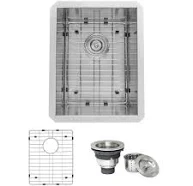 Ruvati 14-inch Undermount 16 Gauge Zero Radius Bar Prep Kitchen Sink Stainless Steel Single Bowl RVH7110