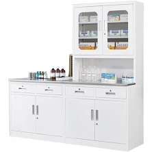 Pharmacy Workstation with Steel Construction – Built for Medical Use White / Medicine Cabinet + Dispensing Counter