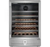 Cosmo 48-Bottle Stainless Steel 24 in. Single Zone Compressor Wine Cooler COS-24BIWCS