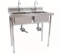 Contemporary Stainless Steel Free Standing Kitchen Sink, Commercial-Grade Wash Basin with No Electricity Needed, Single bowl, Durable Catering Sink,
