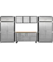 NewAge Products Bold Series Gray 7-Piece Steel Garage Cabinet Set