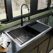 Karran Fusion Workstation Drop-in 33 in. x 22 in. Stainless Steel Single Bowl Kitchen Sink WSTMSB3323-PK1