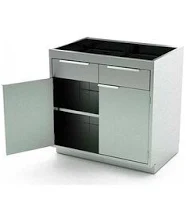 Aero Manufacturing - BC-1800 - AERO Stainless Steel Base Cabinet , 2 Hinged Doors, 1 Shelf, 4 Drawers, 30W x 21D x 36H