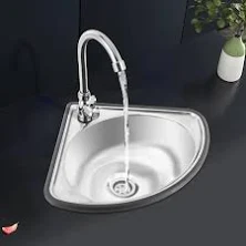 Stainless Steel Wash Basin Corner Bathroom Single Sink Wall Mounted for Washing Hands, Food, Fruits, Corner sink, Kitchen sink, Vegetables, and