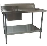 Marine Edge Prep Table w/Sink BKMPT-3660S-L