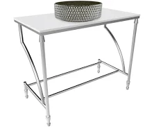 Castello USA Inc Luminous Stainless Steel Metal Vanity Set Glass Sink