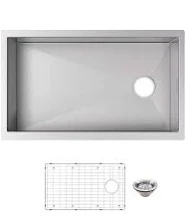 Glacier Bay Professional Zero Radius 36 in. Undermount Single Bowl 16 Gauge FSUZ3618A1ACC