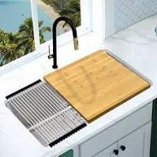 KBFmore 31 Inch Single Bowl Stainless Steel Kitchen Sink