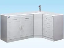 Stainless Steel Corner Combine Cabinet with Double Door Double Drawers cabinet+GZ08+GD020B Single Medical Dental cabinet,(1710*1215)* 500*850mm