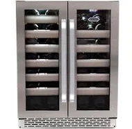 Whynter Elite 40 Bottle Seamless Stainless Steel Door Dual Zone Built-in Wine Refrigerator BWR-401DS