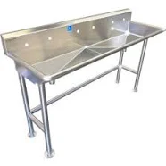 BSM Inc. ADA SS Sink, 3 Station Body Only, Floor Mount, Sloped Drain, 60