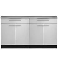 NewAge Outdoor Kitchens Stainless Steel 3-Piece Outdoor Kitchen Set with Countertops