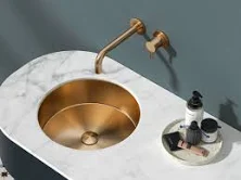 Brushed Stainless Steel Sink - Badeloft USA - High Quality Stainless Steel - Rose Gold Finish