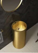 Round Stainless Steel 304-Floor Standing Pedestal Sink 31.5