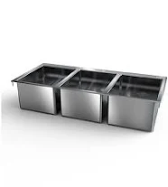 NBR Equipment DI-3-162012 54 Inch Three-compartment Drop-In Sink Stainless Steel with NSF | Commercial Restaurant Supply