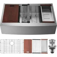 VEVOR Farmhouse Kitchen Sink 304 Stainless Steel Drop-In Sinks