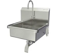SANI-LAV 7051 Hands-Free Wall Mount Stainless Steel Sink - Single Pedal Valve, 2 GPM