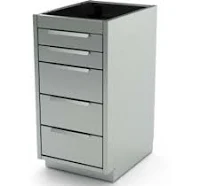 Aero Manufacturing - BC-3001 - AERO Stainless Steel Base Cabinet , 5 Drawers, 24W x 21D x 36H