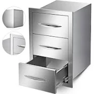 SVOPES Outdoor Kitchen Drawers 16-in W x 18-in D x 21.5-in H Modular Outdoor Kitchen Cabinet Stainless Steel | SVOPESCTG16X200025V0
