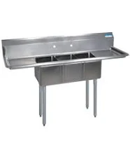 Bk Resources BKS-3-1416-12-12TS Stainless Steel 3 Compart Convenience