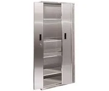 Pucel - BDSC-SS-3678-24-4 - Heavy-Duty Stainless Steel Bi-Fold Cabinet with 4 Shelves, 24 x 36 x 78