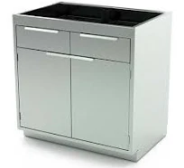 Aero Manufacturing AERO Stainless Steel Base Cabinet BC-1703, 2 Hinged Doors, 1 Shelf, 2 Drawers, 48