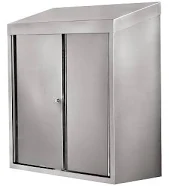 Klingers Trading Inc All Stainless Steel Wall Cabinet w Lockable Sliding Doors 15x36 WC1536-SLI