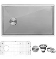 Ruvati 27-inch Slope Bottom Offset Drain Undermount Kitchen Sink Single Bowl Stainless Steel RVH7470