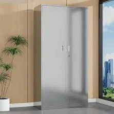 Stainless Steel Silver Supplies Storage Cabinet, 1-Wide Compartments, 5 Shelves, 35