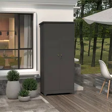 Metal Outdoor Cabinet With Shelves, Cleaning Tool Storage Cabinet, Vertical Tall Garden Cabinet Dynoson